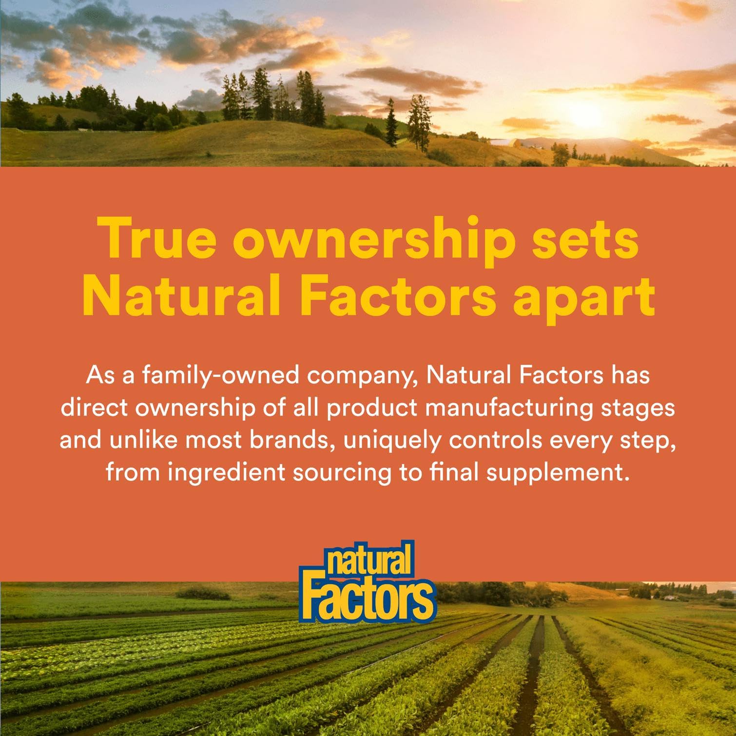 Independent third-party testing seal on Natural Factors packaging