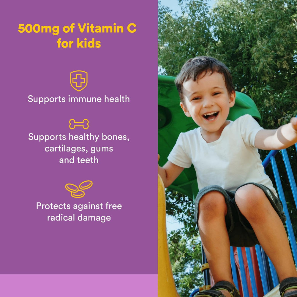 Natural Factors Kids Vitamin C raspberry wafer offers a tasty daily vitamin