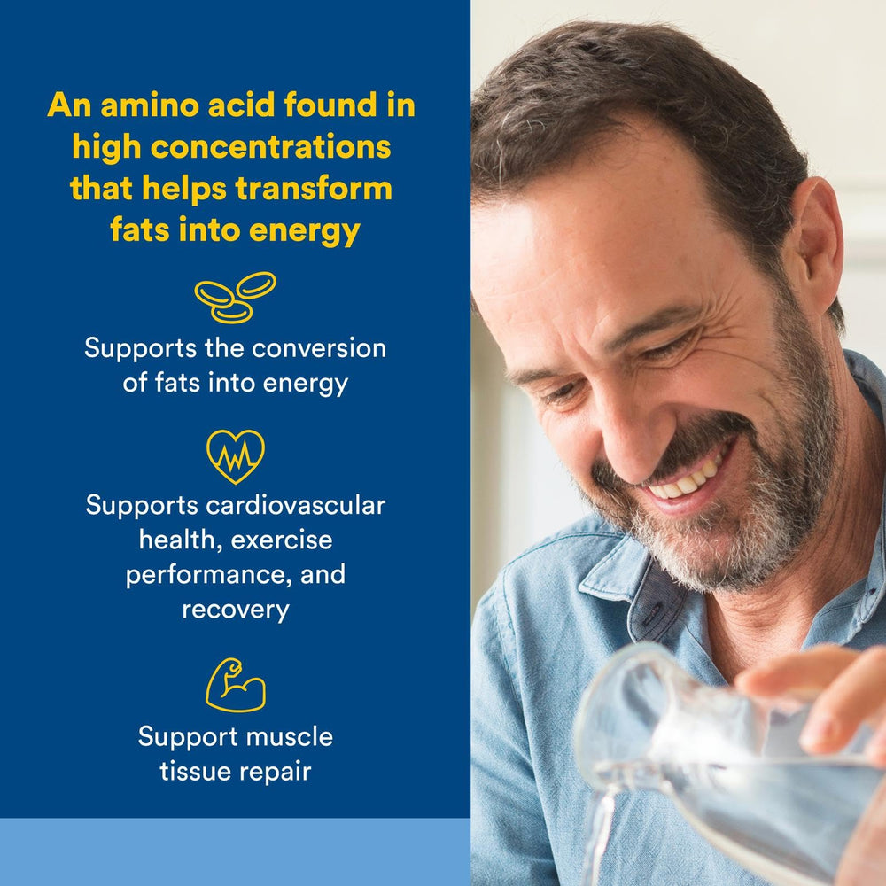 Natural Factors L-Carnitine 500 mg capsules close-up supports energy metabolism.