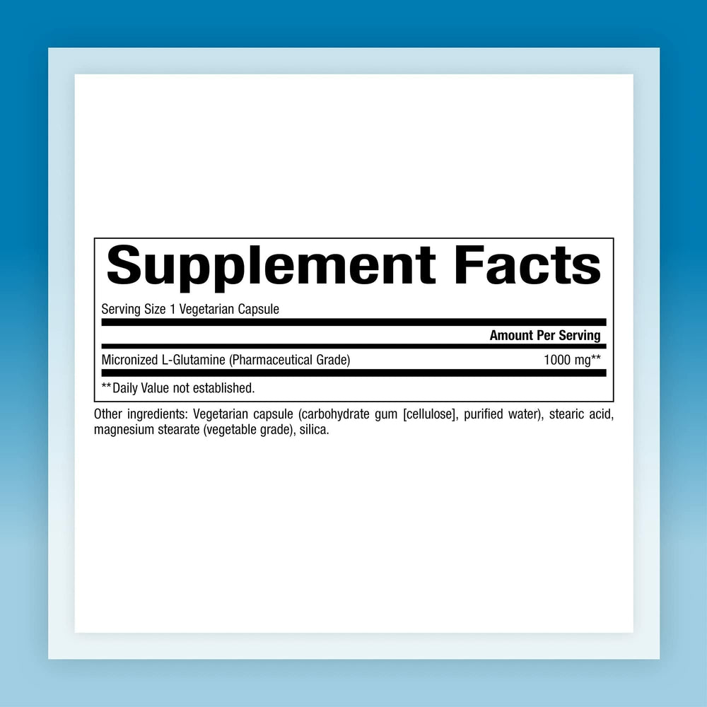 Natural Factors L-Glutamine capsules pack ready for daily immune and digestive support