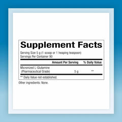 Natural Factors L-Glutamine powder scoop for easy serving.