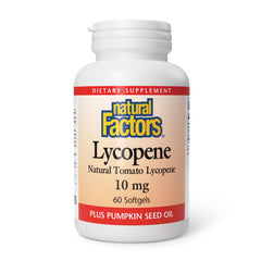 Natural Factors Lycopene softgels bottle front for daily antioxidant support