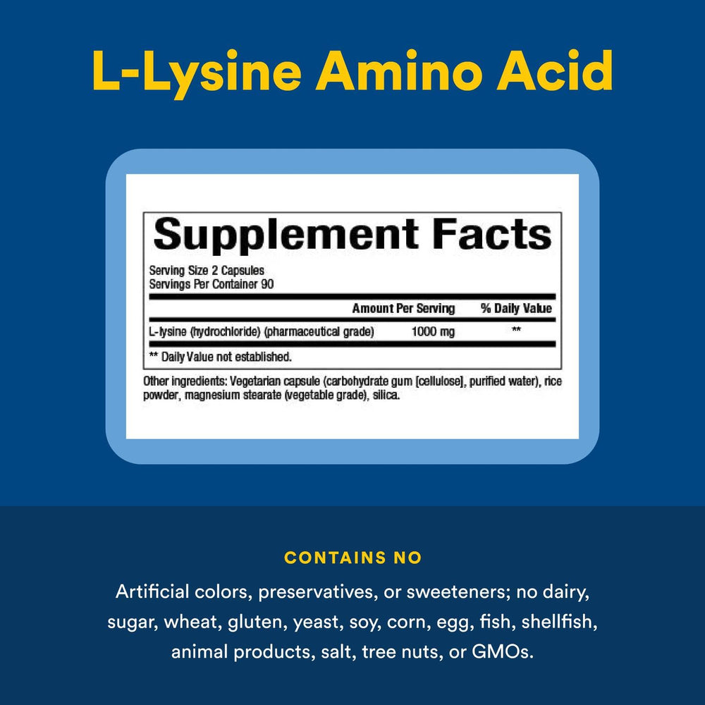 Natural Factors L-Lysine capsules close-up for convenient intake.
