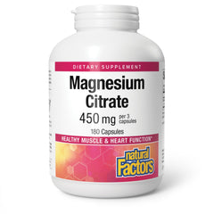 Natural Factors Magnesium Citrate 150 mg label front showing product name and dosage.