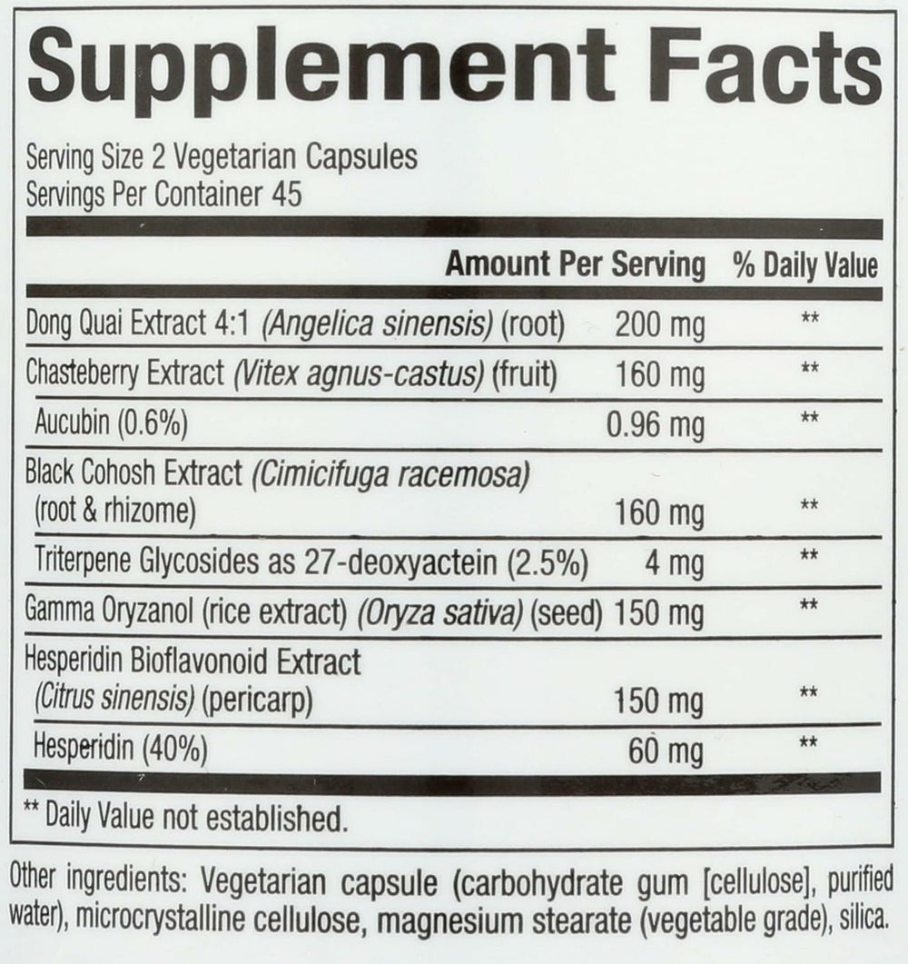 Close-up of MenoSense capsules highlighting VegiCaps vegetarian formula