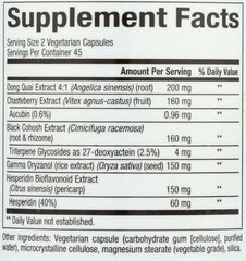 Close-up of MenoSense capsules highlighting VegiCaps vegetarian formula