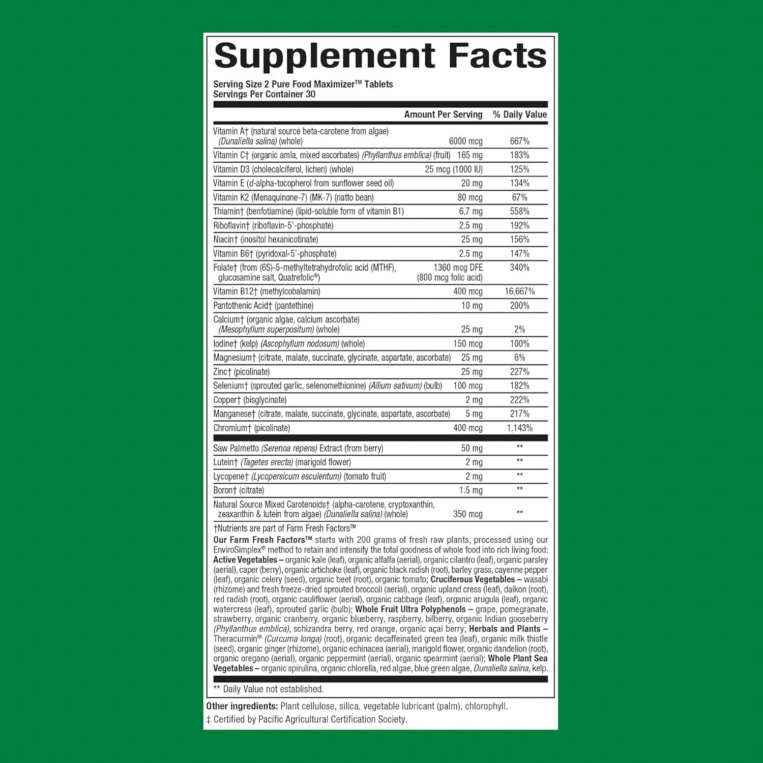 Close-up of Natural Factors 50+ tablets for simple daily intake.