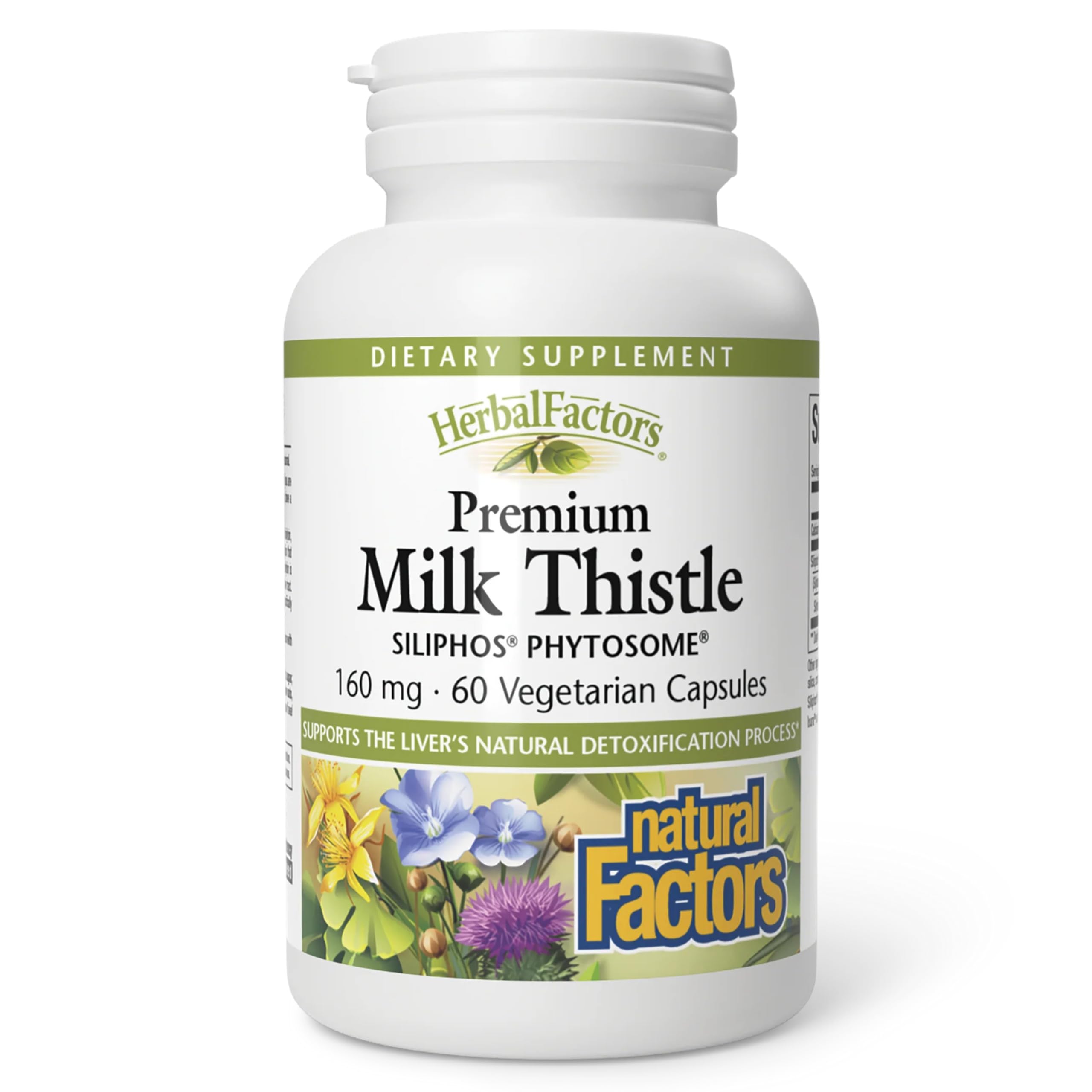 Natural Factors Milk Thistle bottle highlighting liver support for daily wellness