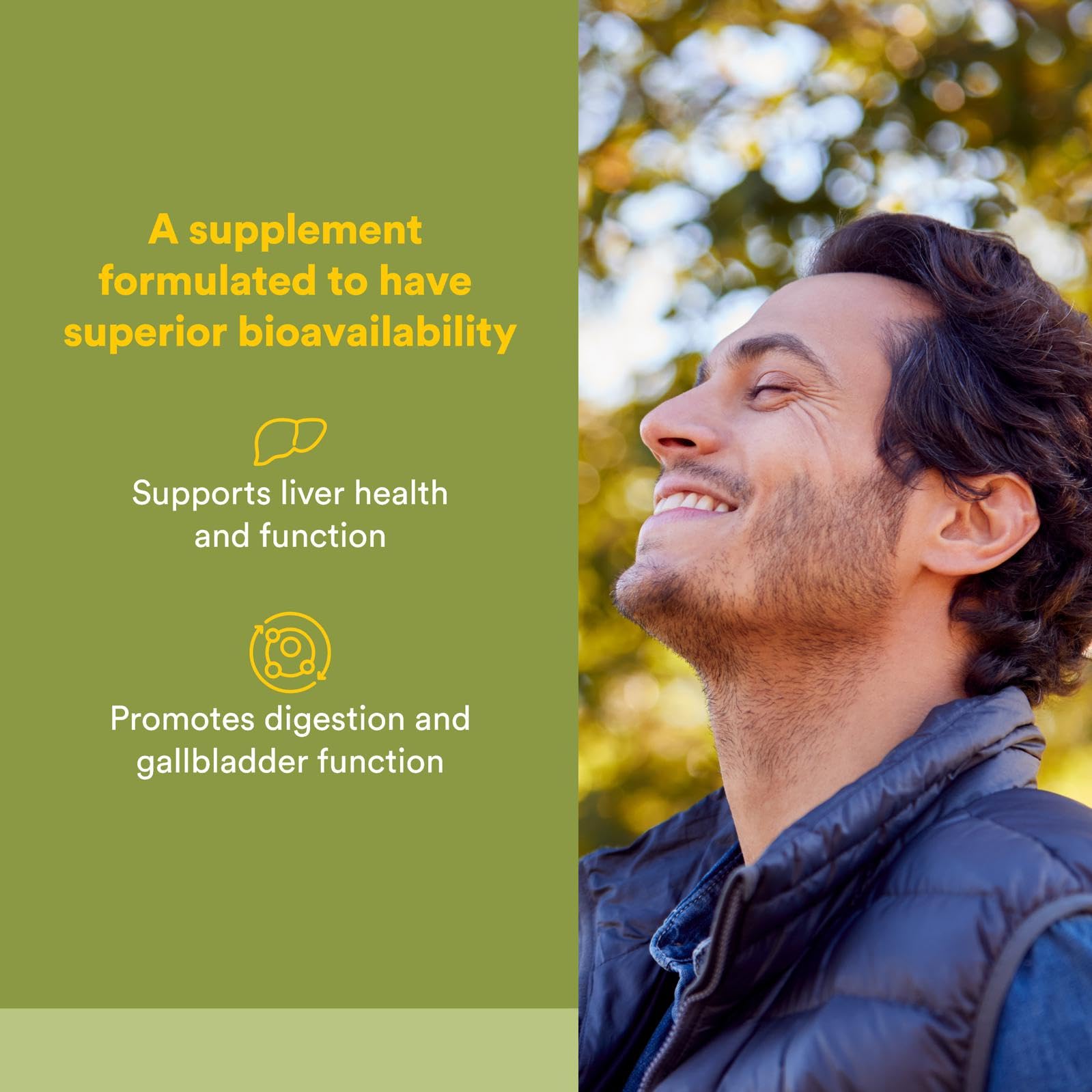 Natural Factors Milk Thistle capsules close-up emphasizes easy daily liver health aid.