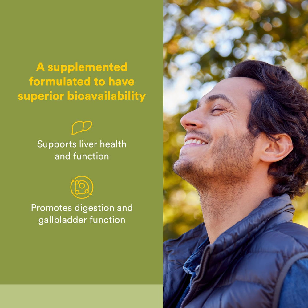 Natural Factors Milk Thistle capsules close-up emphasizing high-absorption formula