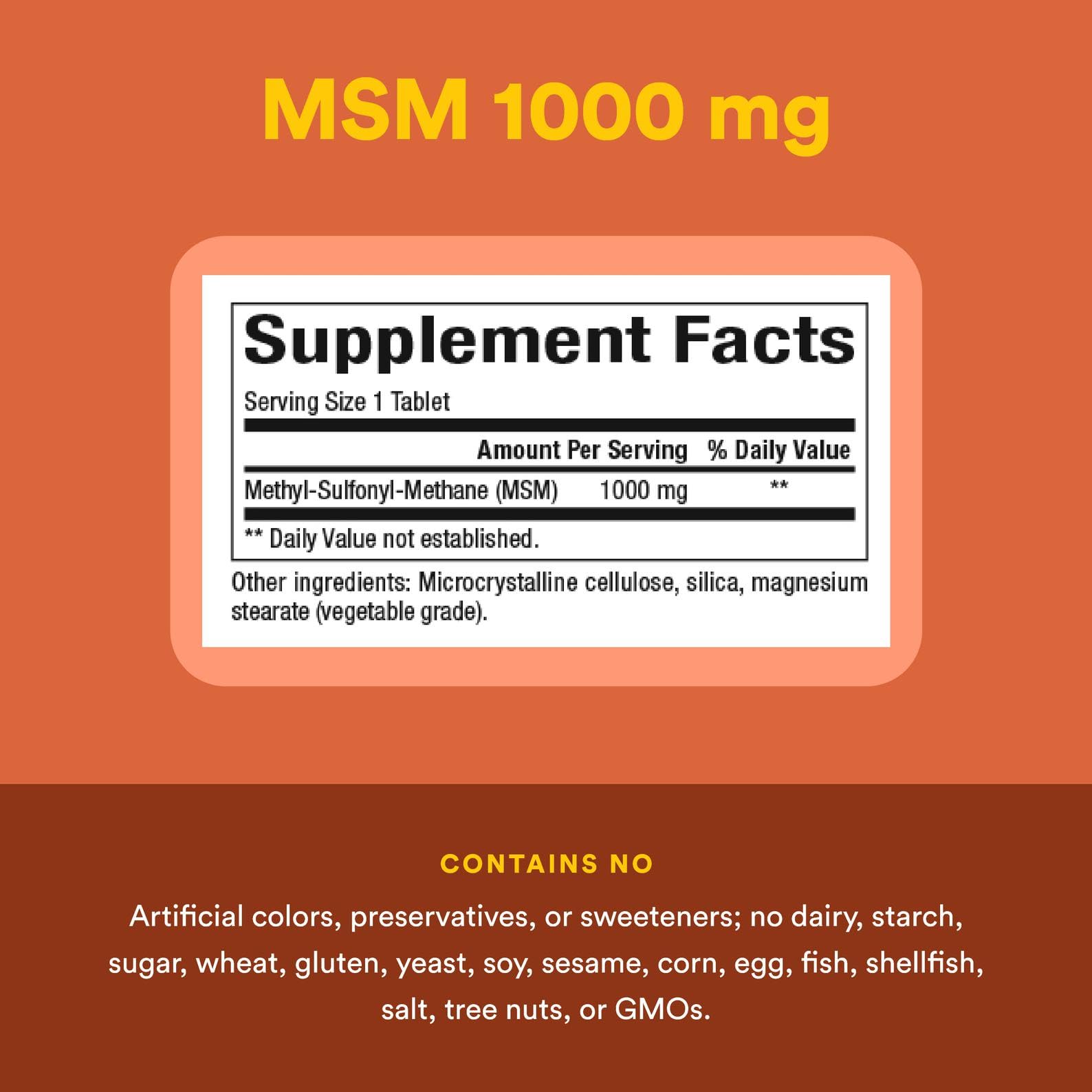 Natural Factors MSM bottle on table for everyday use in wellness routine