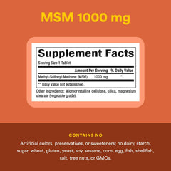 Natural Factors MSM bottle on table for everyday use in wellness routine