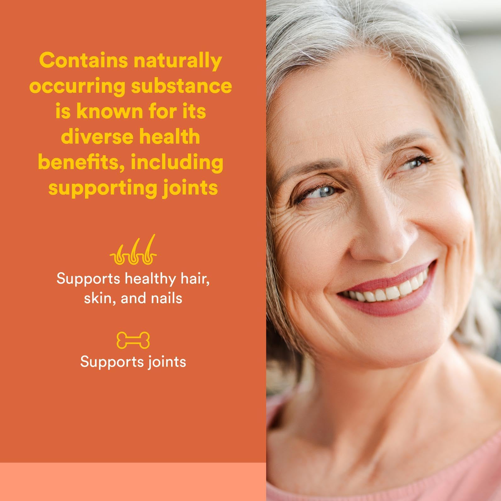 Natural Factors MSM capsules closeup highlighting easy daily intake