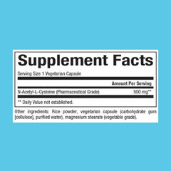 Natural Factors NAC 500 mg bottle side view shows capsules for easy daily use