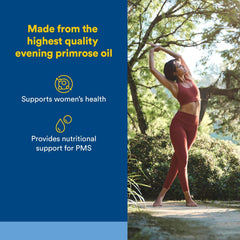 Natural Factors Omega Factors Ultra Prim Evening Primrose Oil softgels for PMS support.