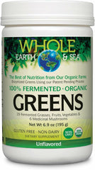 Natural Factors Organic Greens bottle shown for daily antioxidant support and easy use.