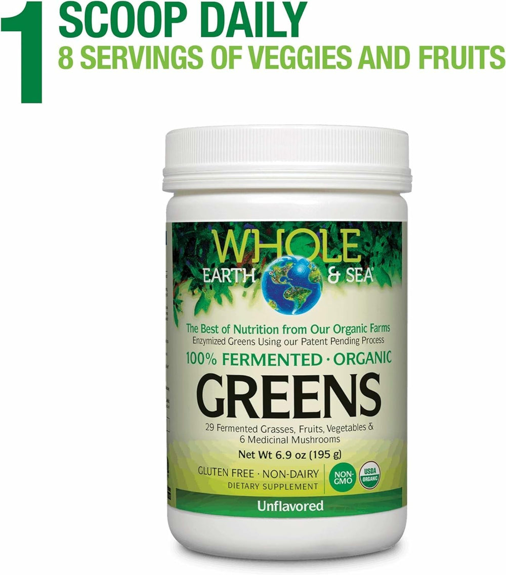 Natural Factors Organic Greens glass being poured into a refreshing drink.