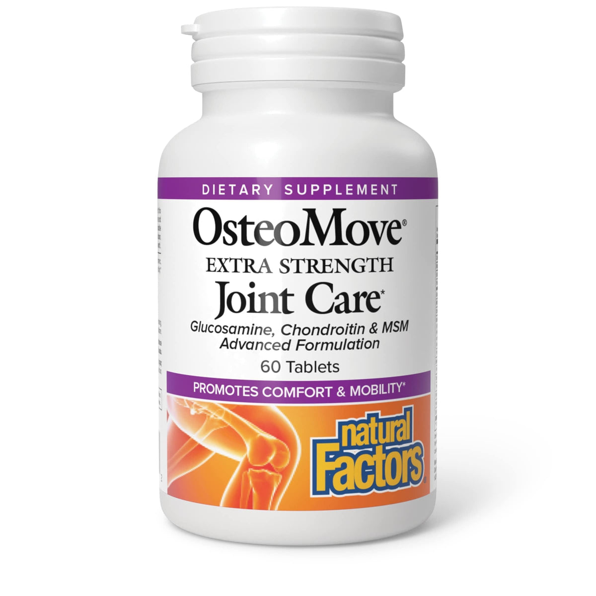 Natural Factors OsteoMove bottle front shows everyday joint comfort and mobility