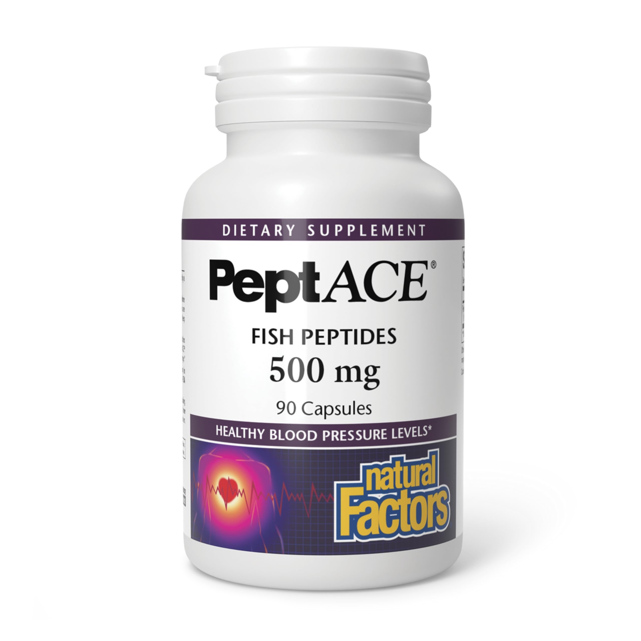 Natural Factors PEPTACE Fish Peptides bottle with capsules for daily wellness.