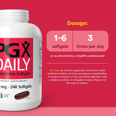 Natural Factors PGX Daily Ultra Matrix softgels arranged for easy daily use