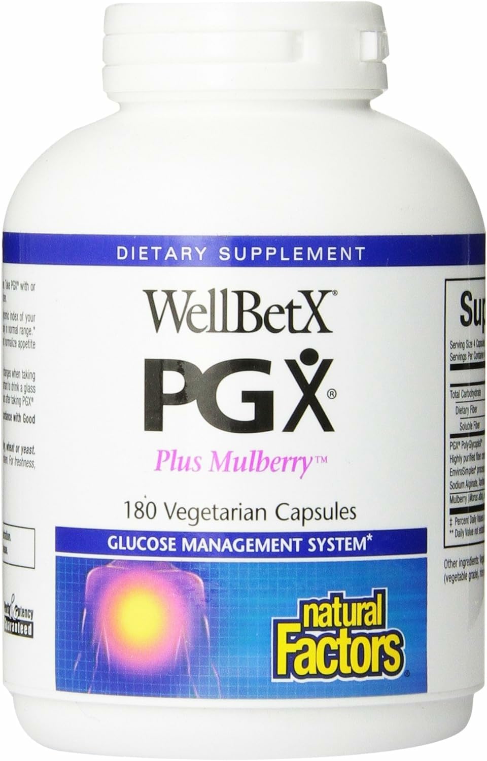 Natural Factors PGX Ultra Matrix bottle with capsules for lasting fullness and mindful snacking.