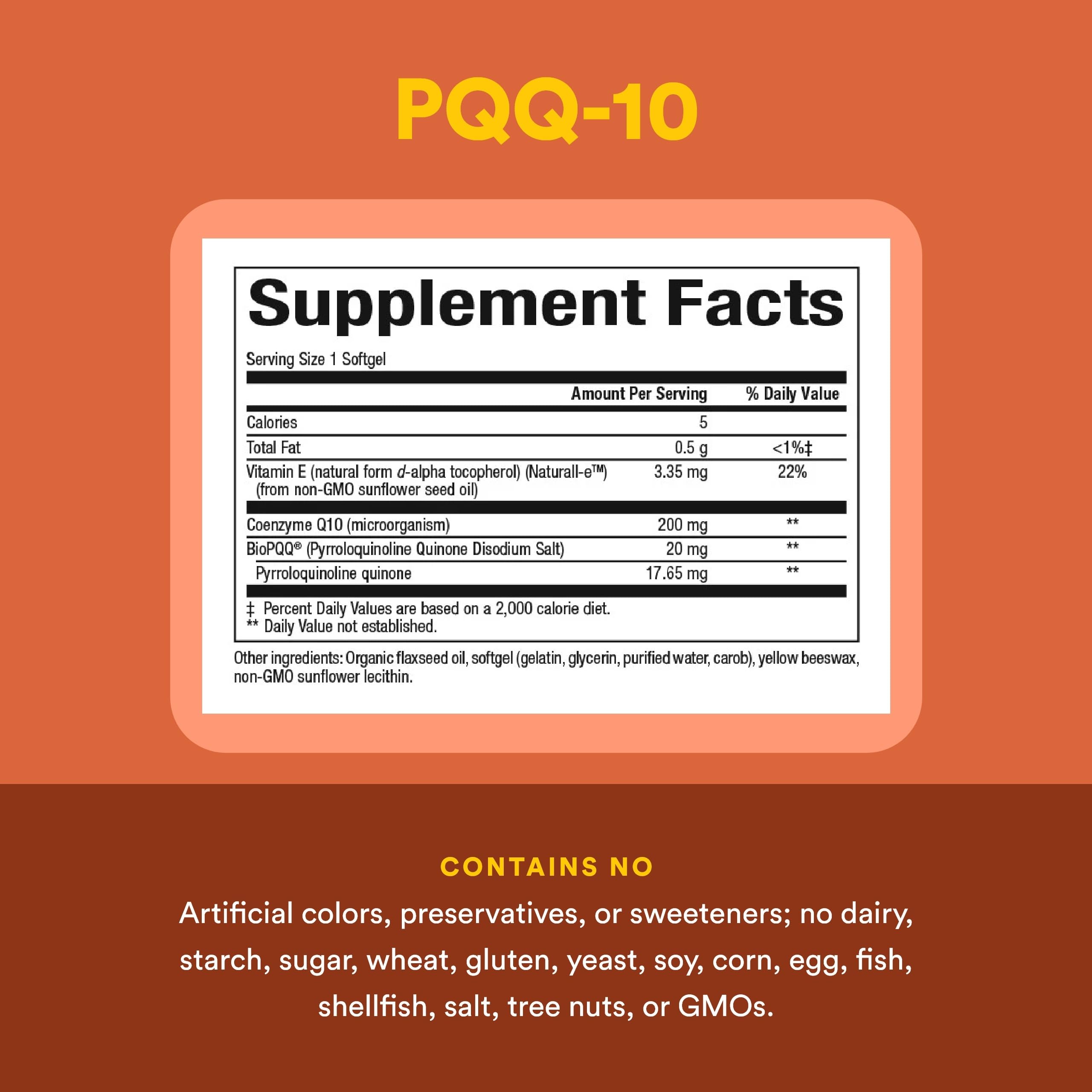Natural Factors PQQ-10 softgel close-up highlighting glossy capsule