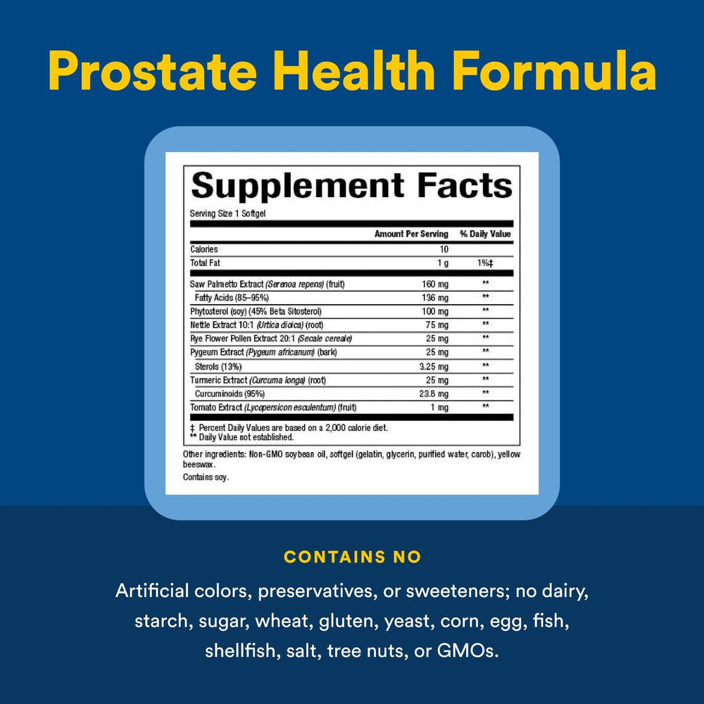 Natural Factors Prostate Health softgel capsules inside for easy daily dosing.
