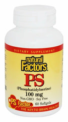 Natural Factors phosphatidylserine softgels bottle for daily memory support.