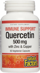 Natural Factors Quercetin with Zinc & Copper bottle of capsules for antioxidant support