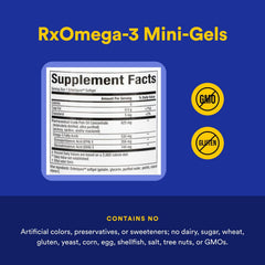 Natural Factors RxOmega-3 mini-gels pours demonstrating easy daily intake