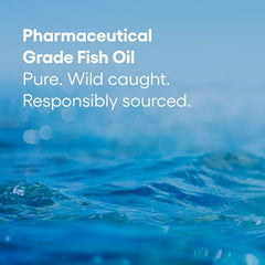 Natural Factors RxOmega-3 purity imagery emphasizes pharmaceutical-grade safety.
