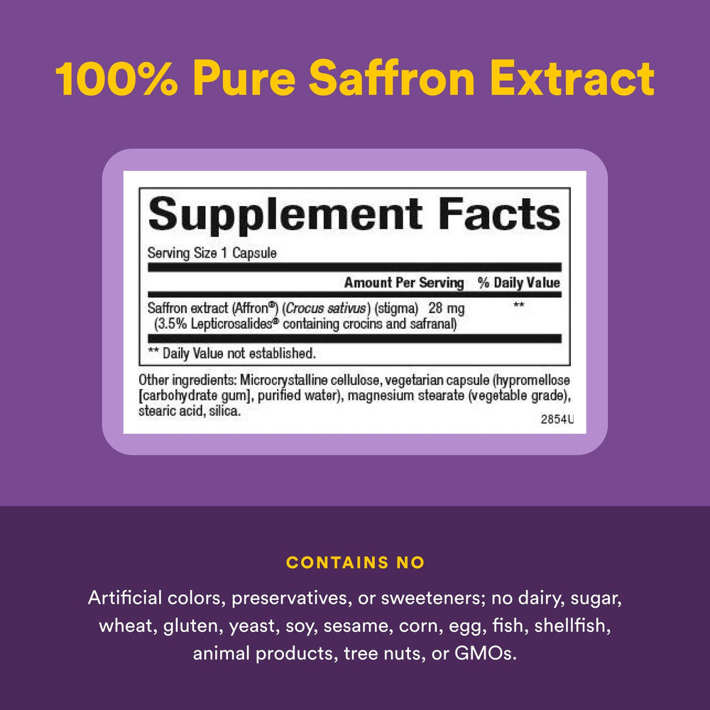 Natural Factors Saffron origin Spanish source.