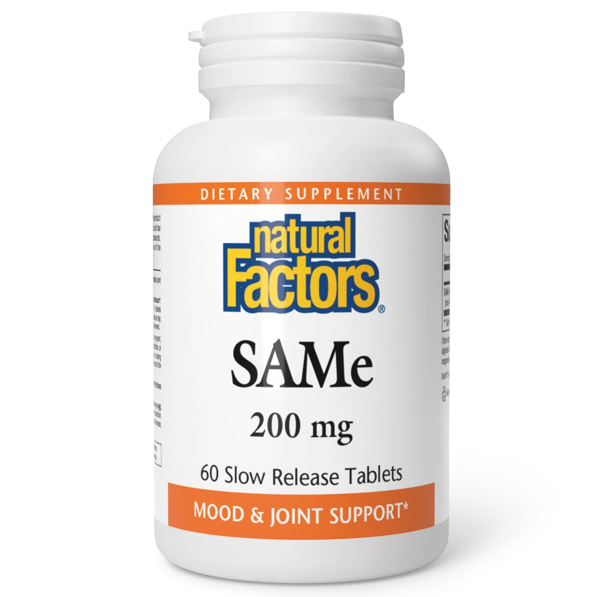 Natural Factors SAMe 200 mg bottle front view showing mood support potential