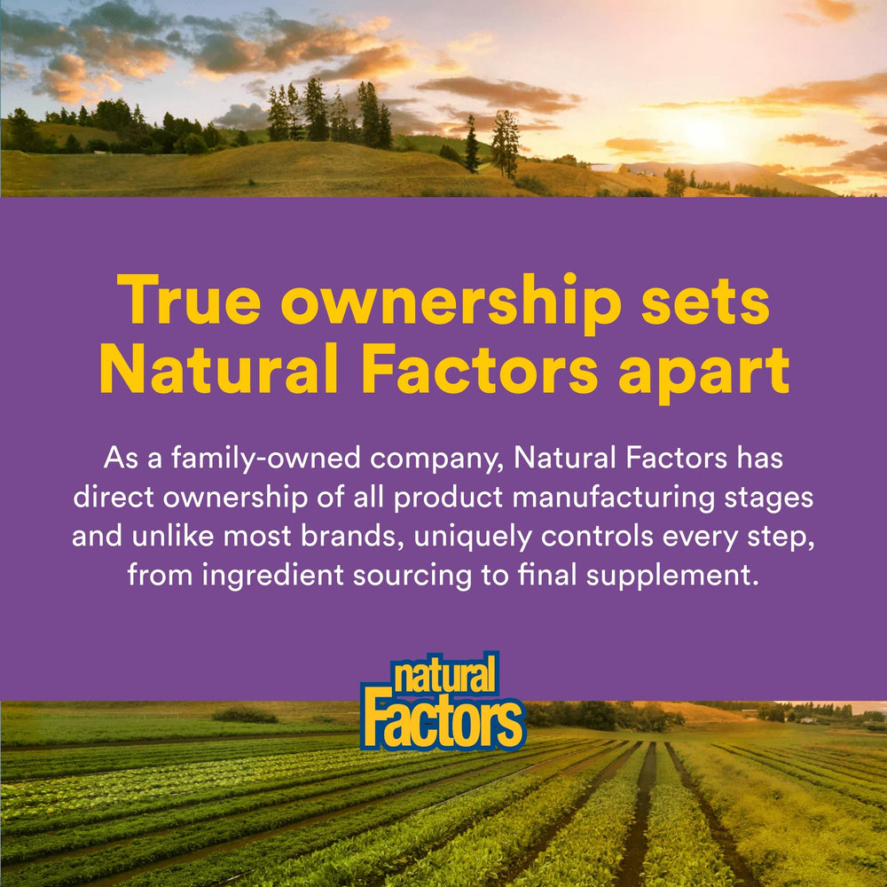 Natural Factors Stress-Relax ingredient panel shows 28 mg per capsule.