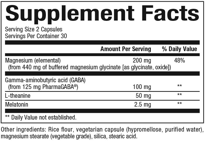 Natural Factors Stress-Relax Nighttime Magnesium Glycinate capsules provide convenient sleep-supporting magnesium.