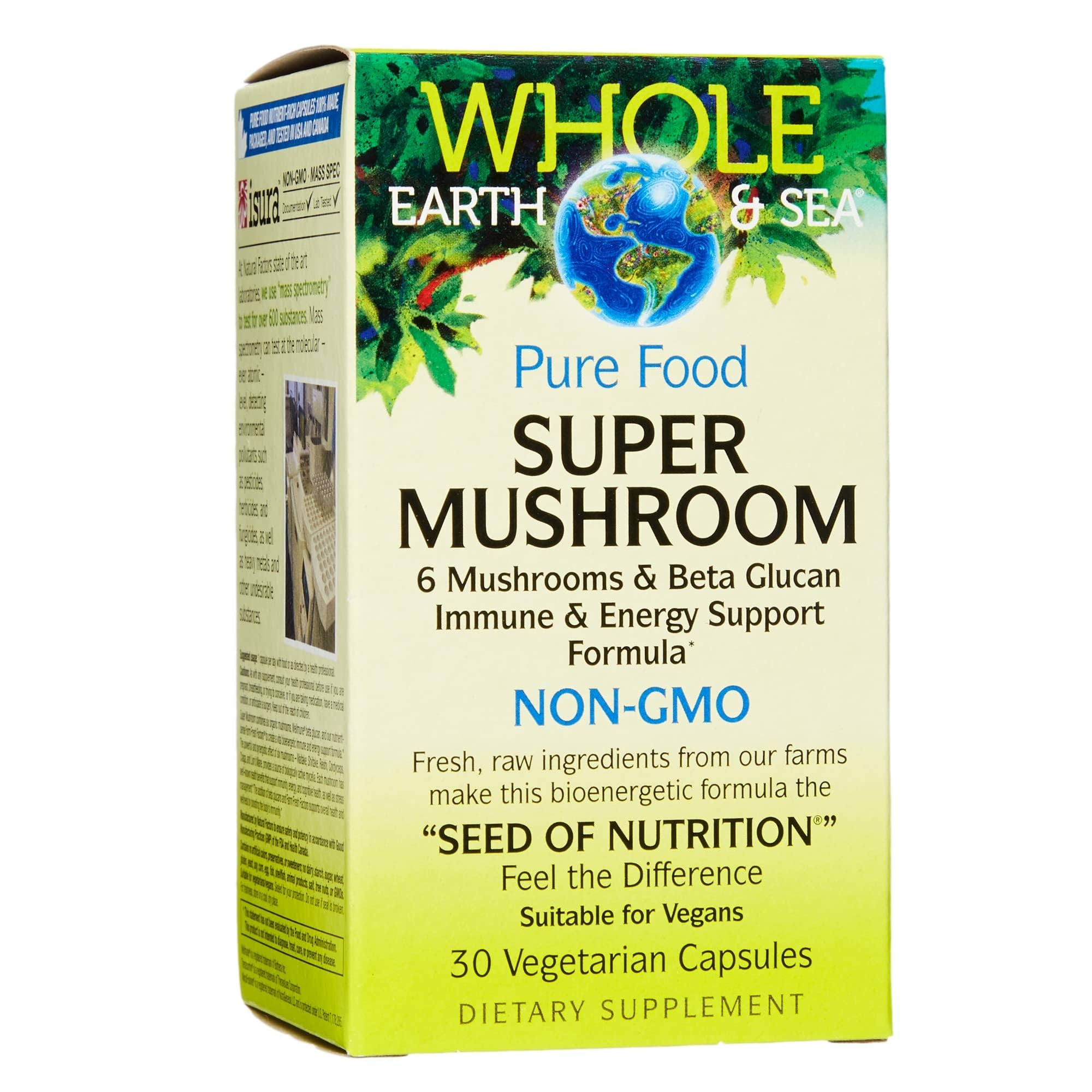 Natural Factors Super Mushroom bottle front for daily immune and brain support.
