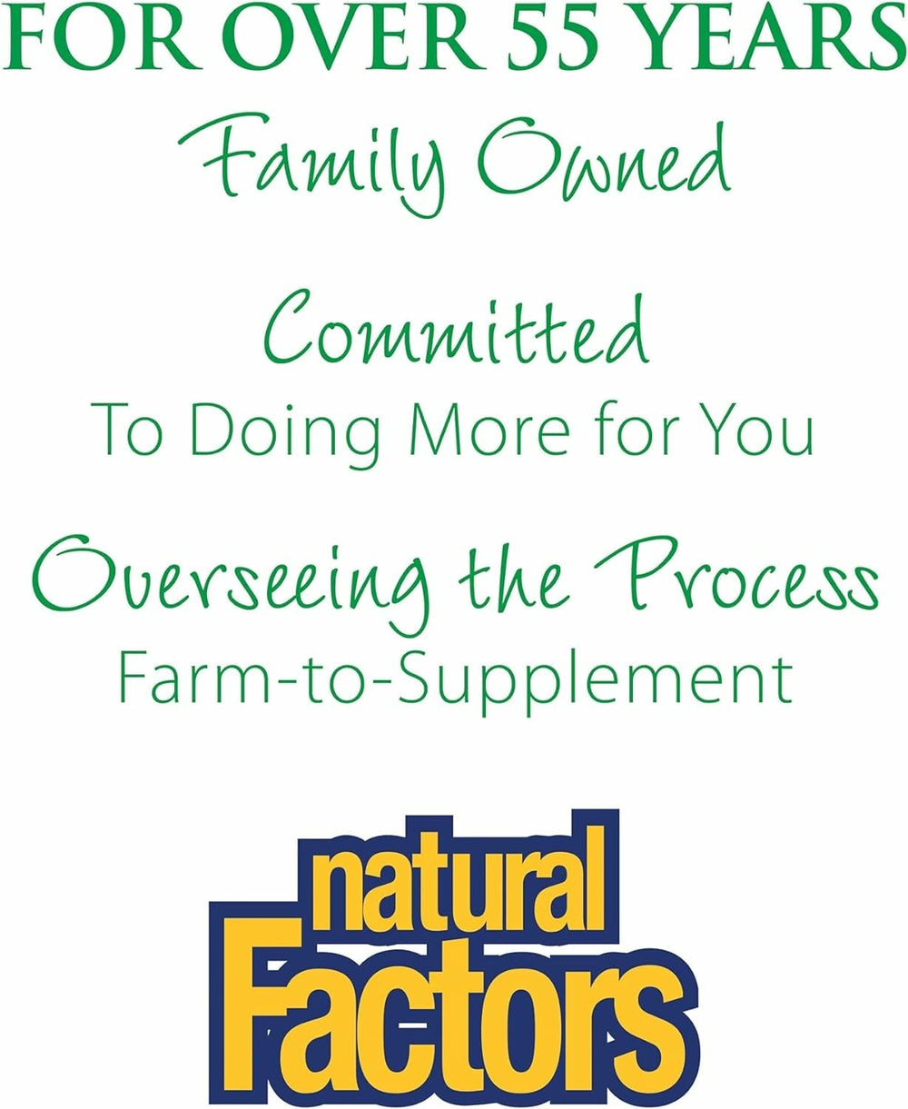 Natural Factors third-party testing seal supports purity and safety.
