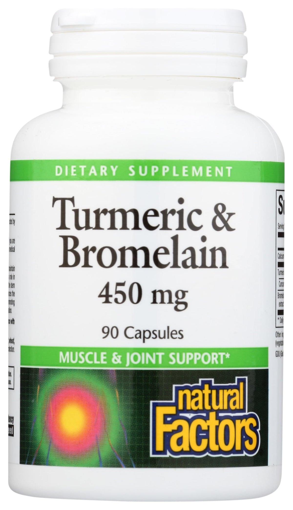 Natural Factors Turmeric & Bromelain bottle—joint support in a daily capsule.