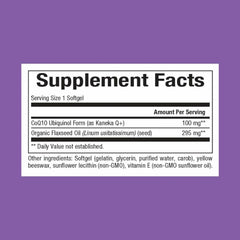 Natural Factors ubiquinol softgels close-up for daily energy support.