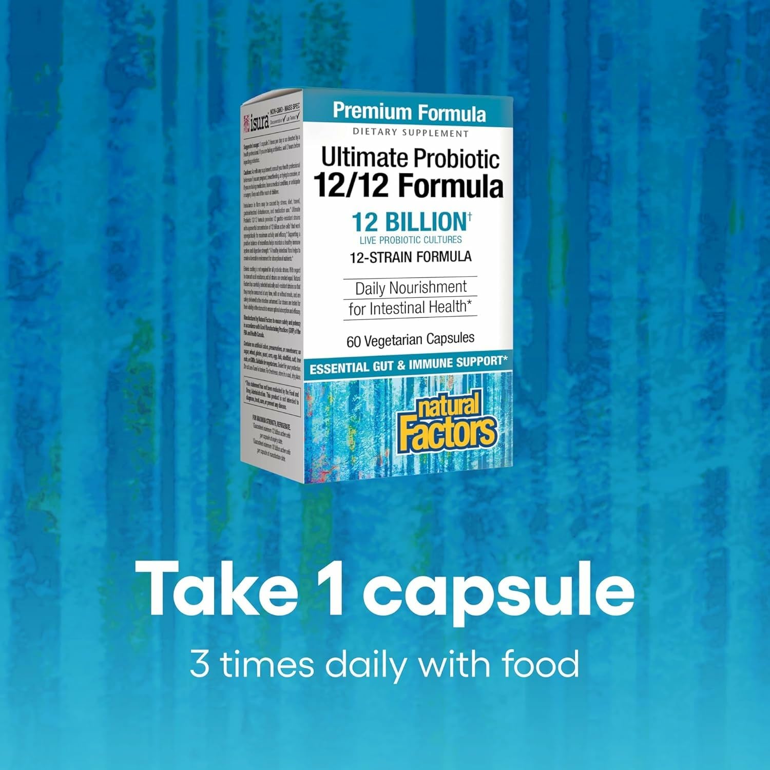 Natural Factors Ultimate Probiotic Women's Every Day acid-resistant strains demonstrate survivability through stomach acid.