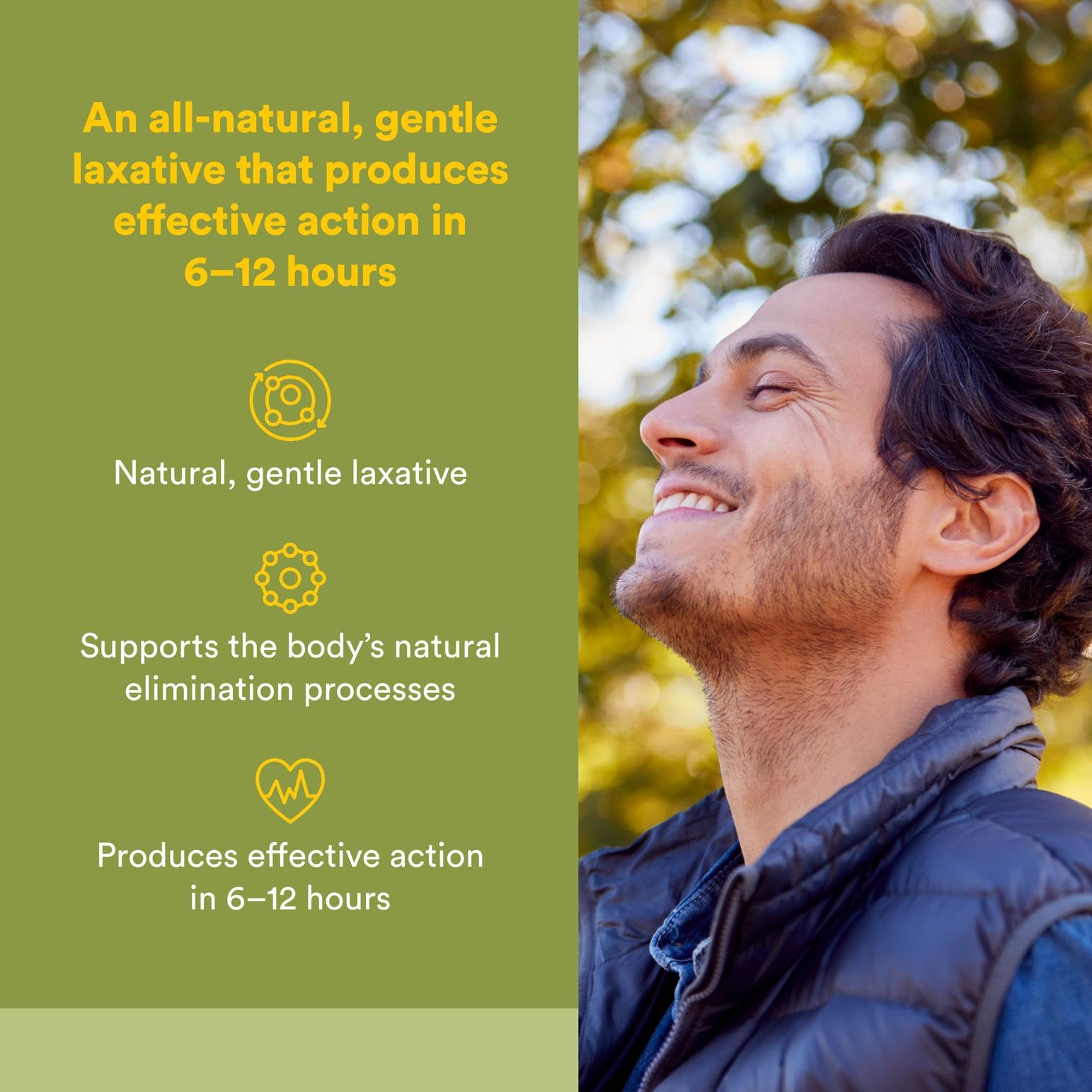 Natural Factors Ultra-Lax bottle back highlights directions and safety tips.