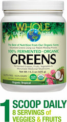Natural Factors vegan green superfood bowl highlights tropical blend ingredients.