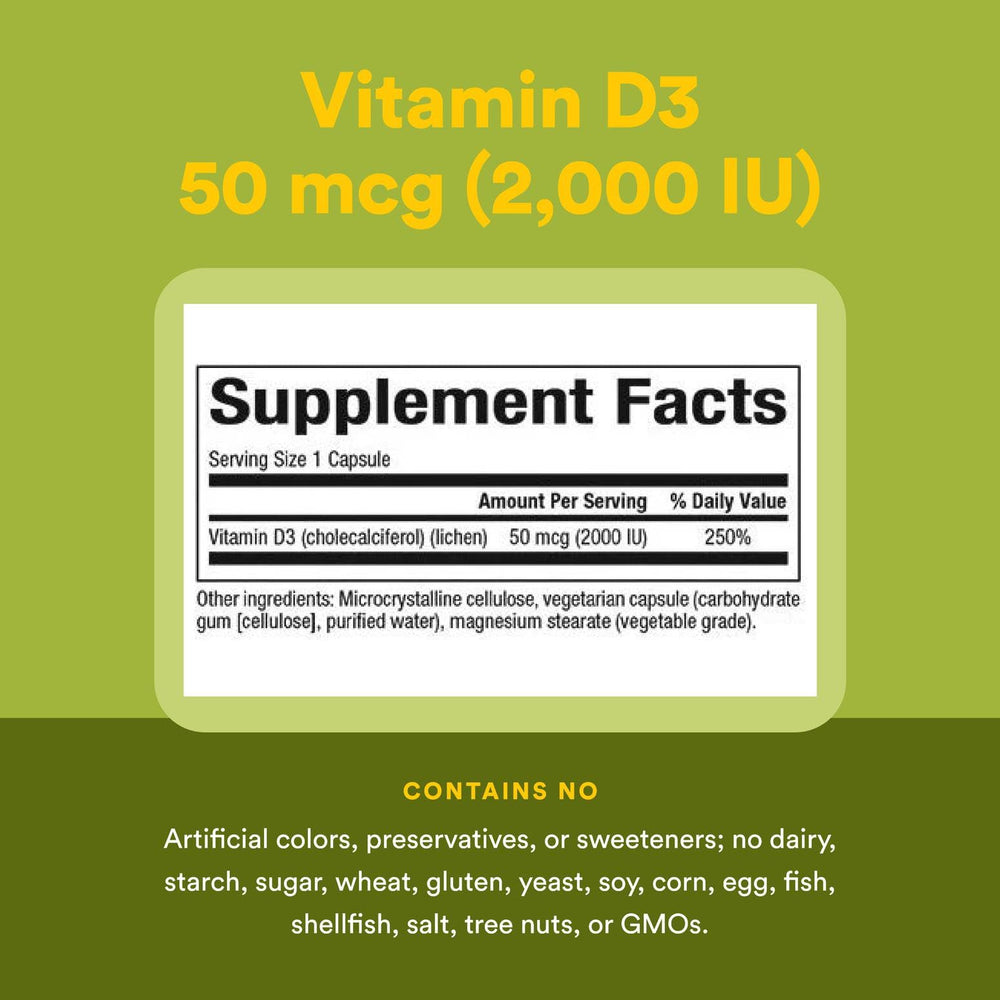 Natural Factors vegan vitamin d3 2000 iu bottle pour demonstrates easy measuring