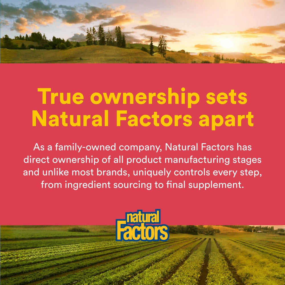 Natural Factors Vitamin C packaging tube on shelf.