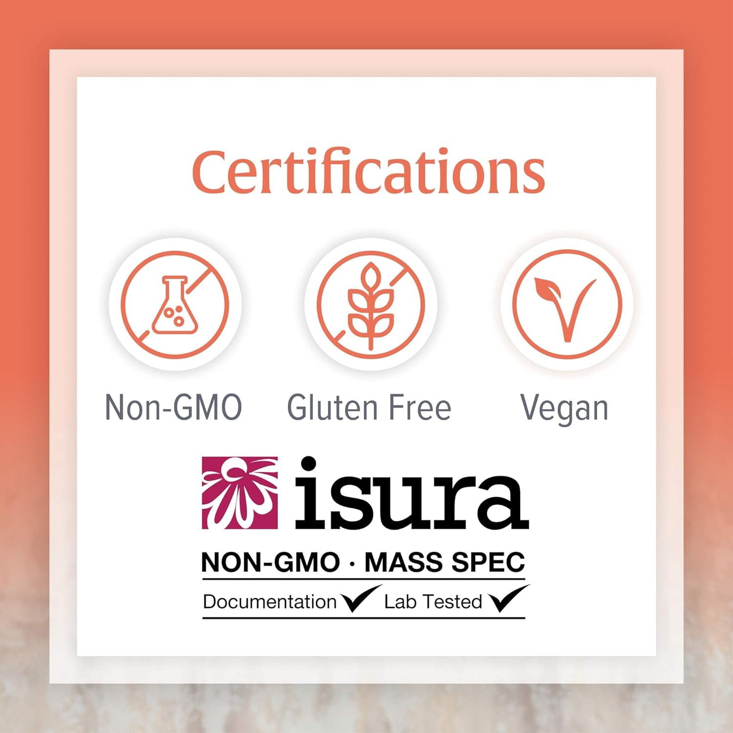 Natural Factors Vitamin C third-party testing seal.