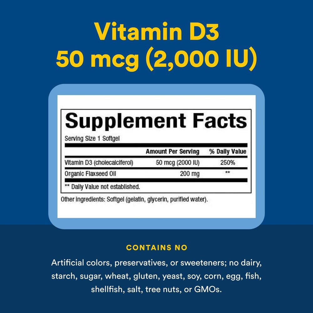 Shelf view of Natural Factors Vitamin D3 2000 IU on the pantry shelf