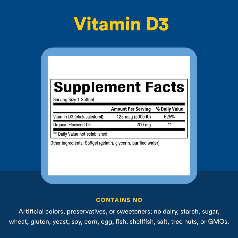 Natural Factors Vitamin D3 bottle with flaxseed oil for absorption