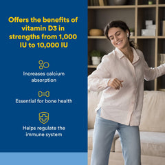 Natural Factors Vitamin D3 softgels close-up highlighting easy daily intake