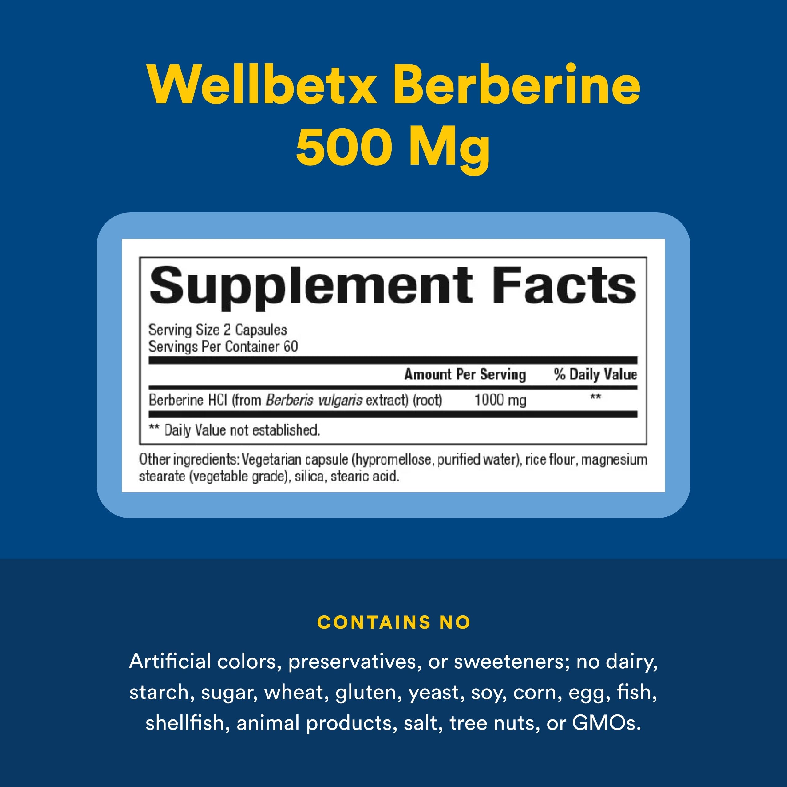 Natural Factors WellBetX Berberine serving size image for twice-daily use
