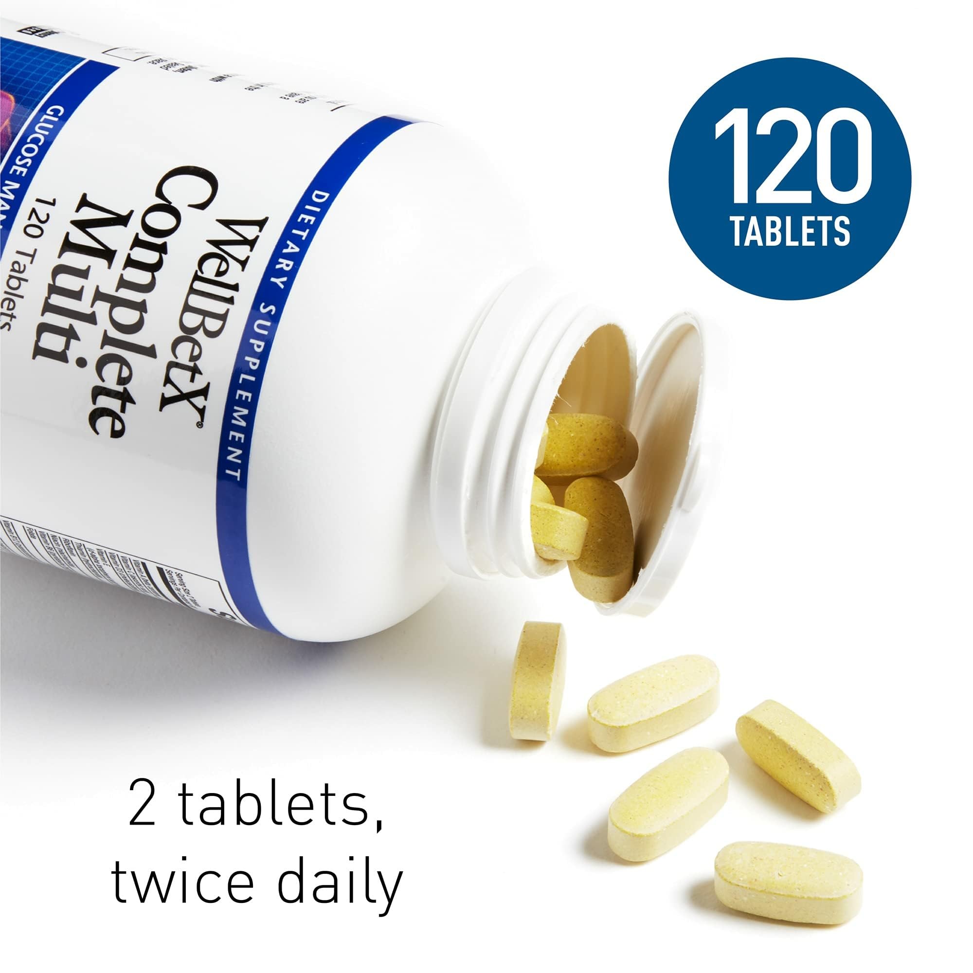 WellBetX Complete Multi bottle on a plate for daily dietary support